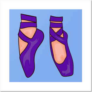 Purple Ballet Shoes Posters and Art